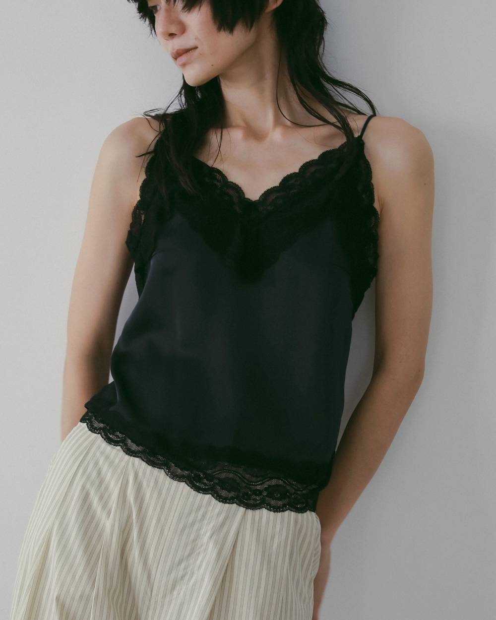 Satin Lace Camisole Satin Lace Camisole,サテン レース キャミソール,62610425,トップス,キャミソール,キャミ,レース,サテン素材,ànuke,アンヌーク,lifes,ライフズ,26ss