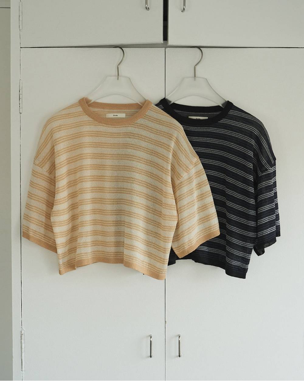 Sheer Border Knit Sheer Border Knit,シアー ボーダー ニット,62610503,トップス,ニット,ニットトップス,シアーボーダーニット,ボーダー,柄,透け感,シアー,コンパクト,ànuke,アンヌーク,lifes,ライフズ,26ss