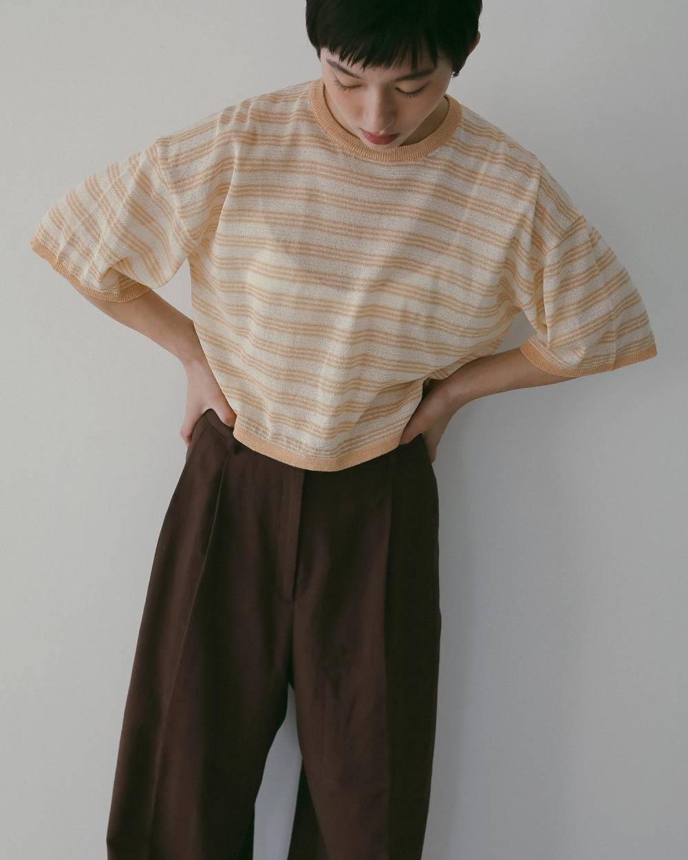 Sheer Border Knit Sheer Border Knit,シアー ボーダー ニット,62610503,トップス,ニット,ニットトップス,シアーボーダーニット,ボーダー,柄,透け感,シアー,コンパクト,ànuke,アンヌーク,lifes,ライフズ,26ss