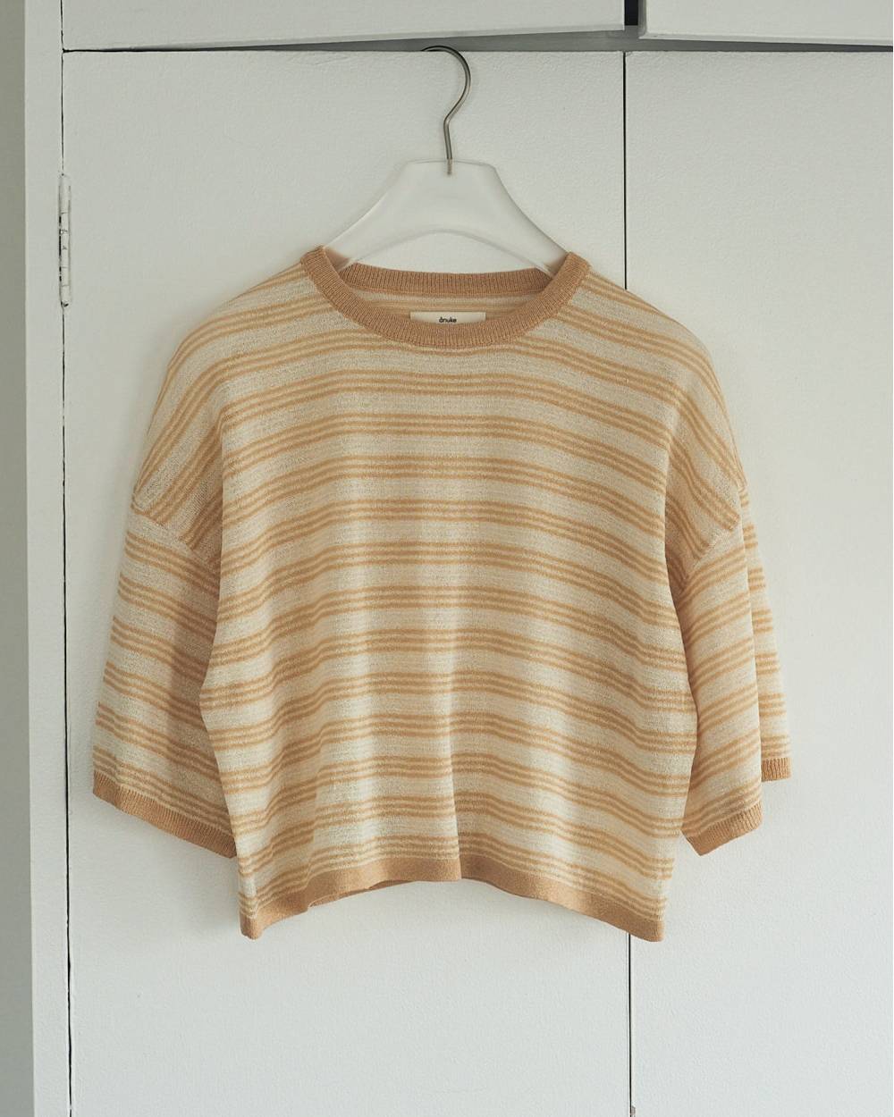 Sheer Border Knit Sheer Border Knit,シアー ボーダー ニット,62610503,トップス,ニット,ニットトップス,シアーボーダーニット,ボーダー,柄,透け感,シアー,コンパクト,ànuke,アンヌーク,lifes,ライフズ,26ss