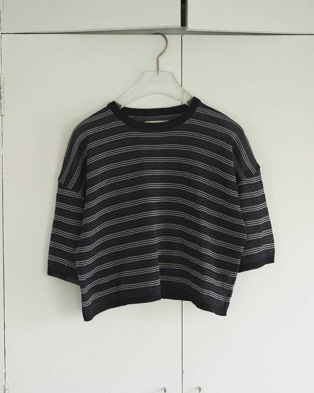 Sheer Border Knit Sheer Border Knit,シアー ボーダー ニット,62610503,トップス,ニット,ニットトップス,シアーボーダーニット,ボーダー,柄,透け感,シアー,コンパクト,ànuke,アンヌーク,lifes,ライフズ,26ss