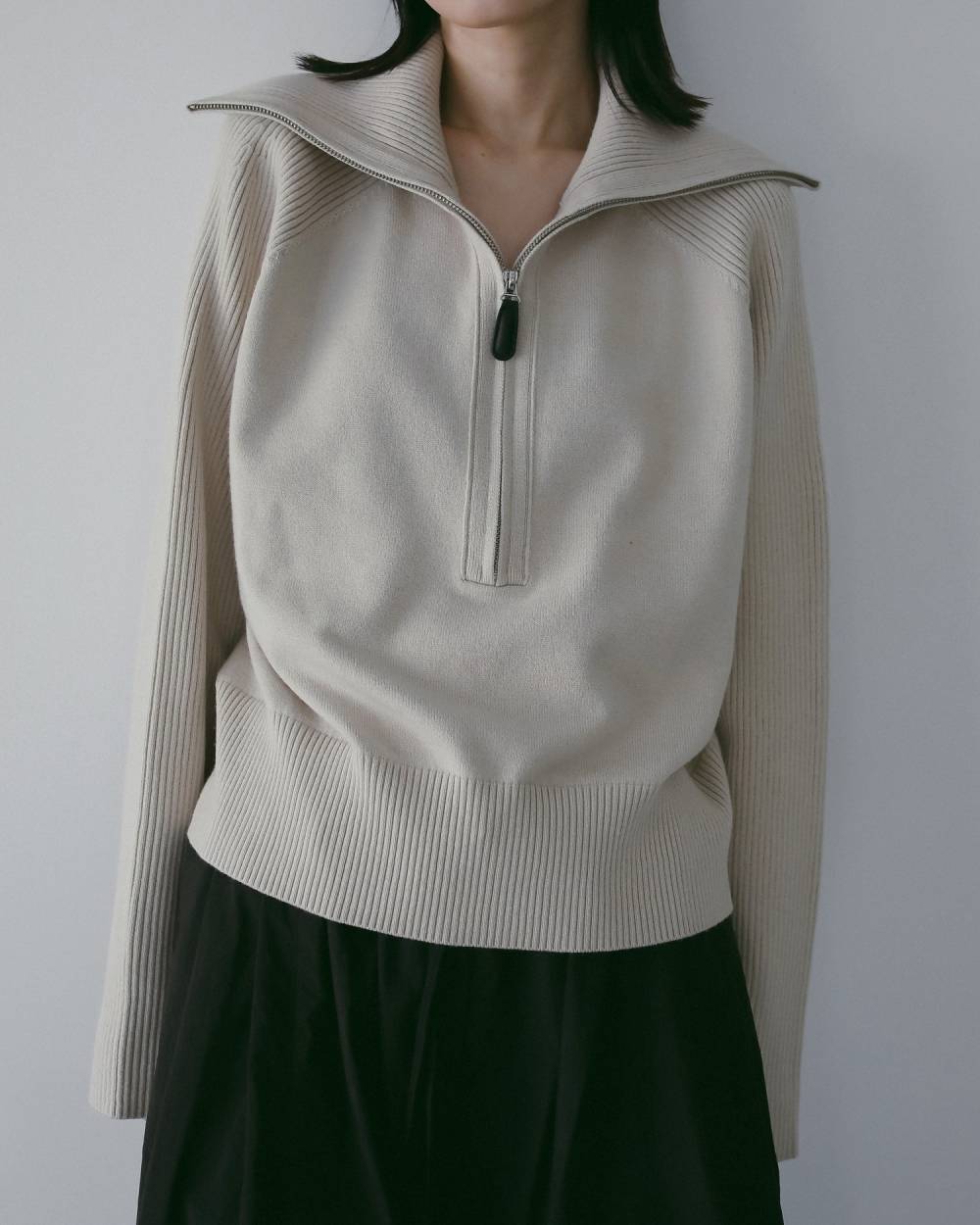 Zip Rib Knit Zip Rib Knit,ジップ リブ ニット,62610504,トップス,ハーフジップニットトップス,ニット,ànuke,アンヌーク,lifes,ライフズ,26ss