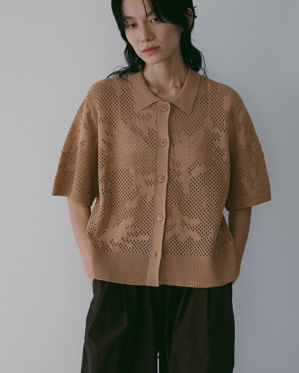 Mesh Pattern Knit Mesh Pattern Knit,メッシュ パターン ニット,62610505,トップス,ニット,ポロニット,ニットトップス,メッシュ,プルオーバー,ànuke,アンヌーク,lifes,ライフズ,26ss