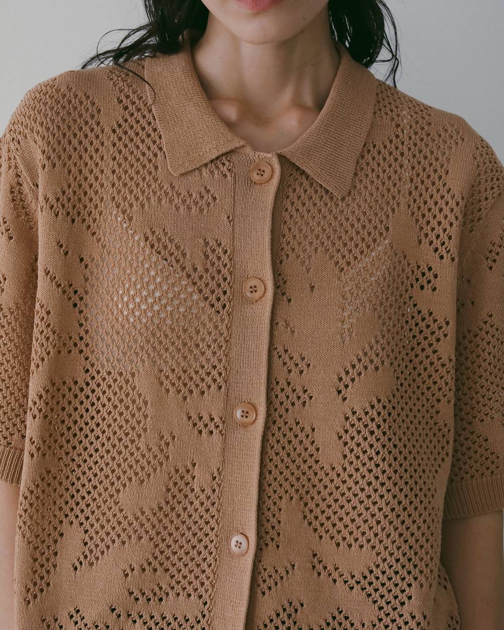 Mesh Pattern Knit Mesh Pattern Knit,メッシュ パターン ニット,62610505,トップス,ニット,ポロニット,ニットトップス,メッシュ,プルオーバー,ànuke,アンヌーク,lifes,ライフズ,26ss