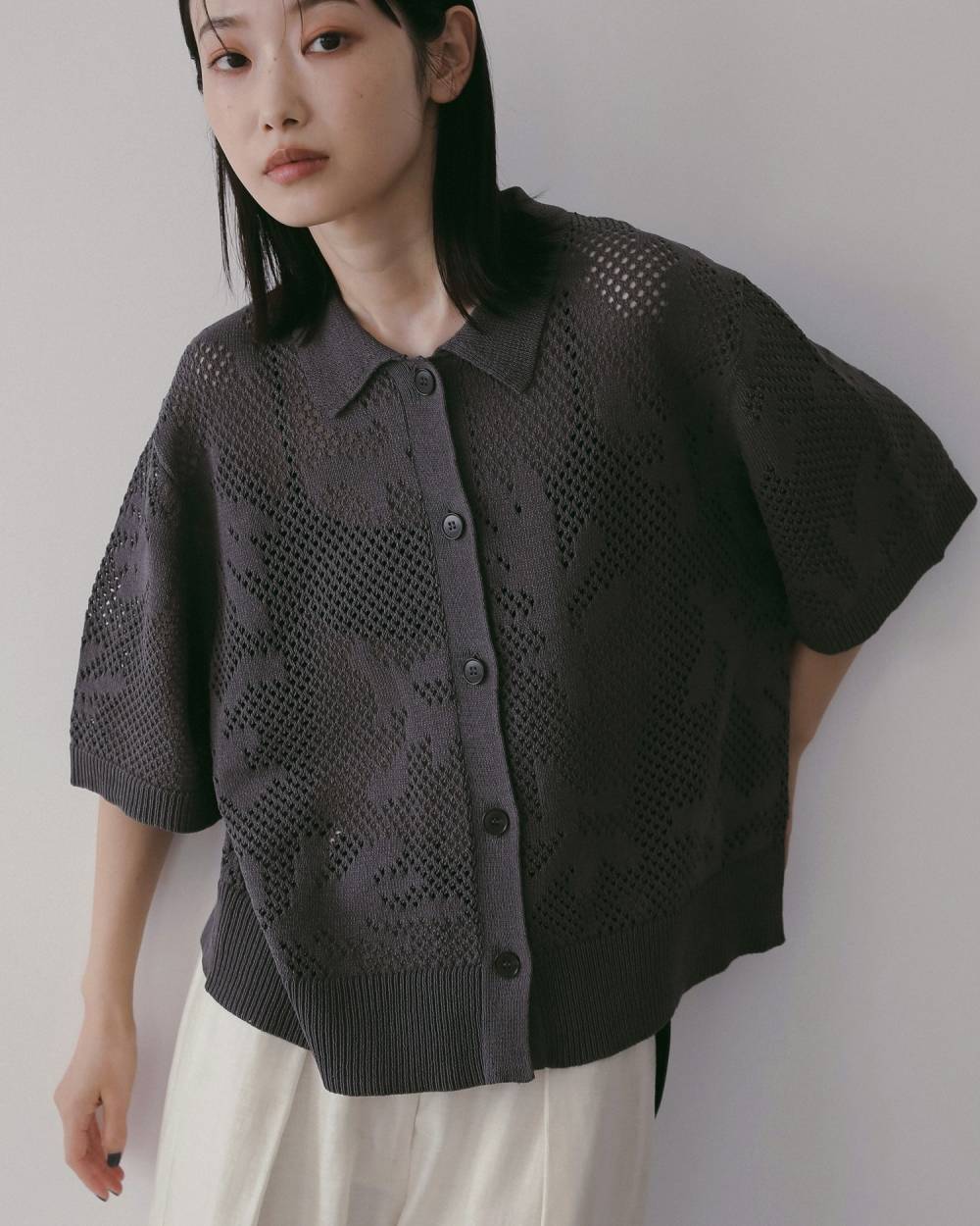 Mesh Pattern Knit Mesh Pattern Knit,メッシュ パターン ニット,62610505,トップス,ニット,ポロニット,ニットトップス,メッシュ,プルオーバー,ànuke,アンヌーク,lifes,ライフズ,26ss