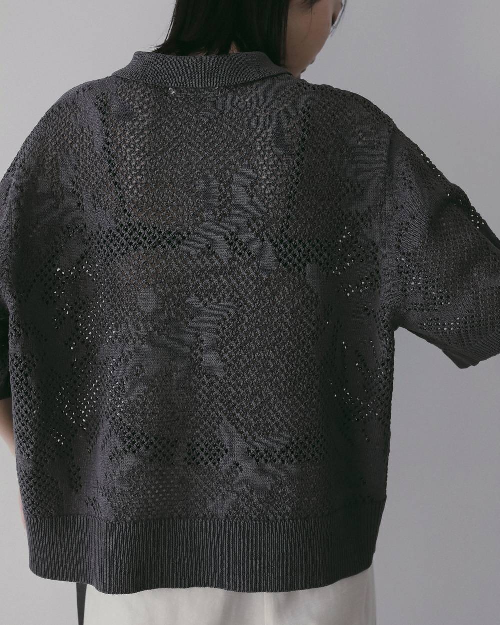 Mesh Pattern Knit Mesh Pattern Knit,メッシュ パターン ニット,62610505,トップス,ニット,ポロニット,ニットトップス,メッシュ,プルオーバー,ànuke,アンヌーク,lifes,ライフズ,26ss