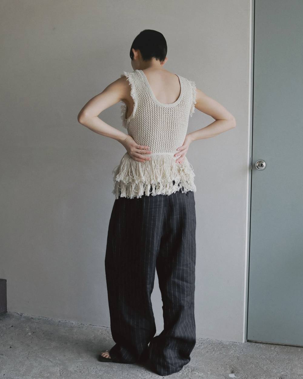 Fringe Knit Tanktop Fringe Knit Tanktop,フリンジ ニット タンクトップ,62610510,タンクトップ,タンク,ニット,トップス,フリンジデザイン,2WAY,ànuke,アンヌーク,lifes,ライフズ,26ss