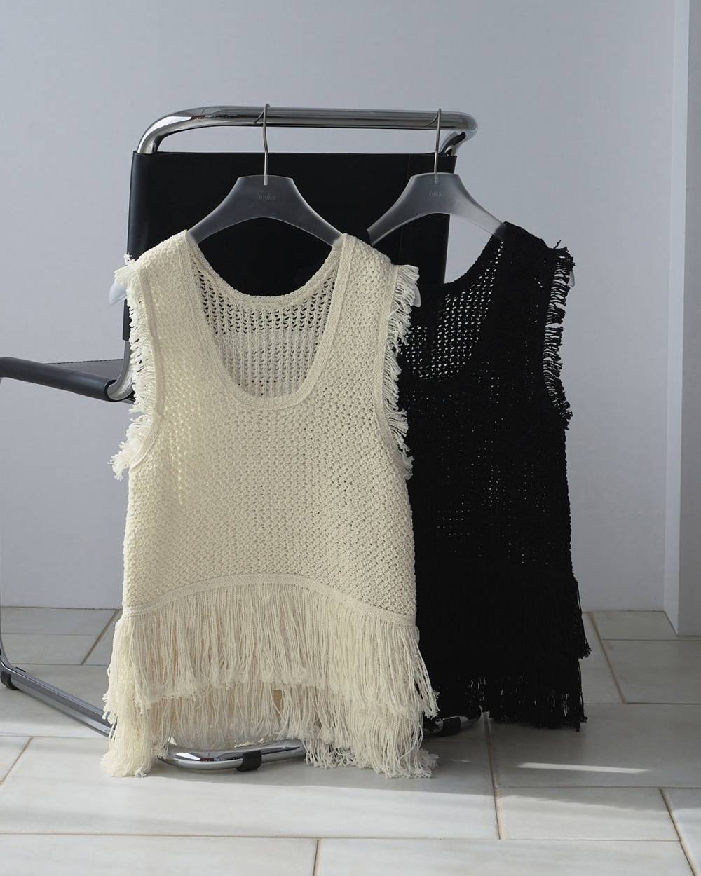 Fringe Knit Tanktop Fringe Knit Tanktop,フリンジ ニット タンクトップ,62610510,タンクトップ,タンク,ニット,トップス,フリンジデザイン,2WAY,ànuke,アンヌーク,lifes,ライフズ,26ss