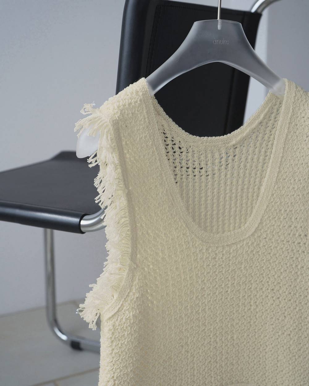 Fringe Knit Tanktop Fringe Knit Tanktop,フリンジ ニット タンクトップ,62610510,タンクトップ,タンク,ニット,トップス,フリンジデザイン,2WAY,ànuke,アンヌーク,lifes,ライフズ,26ss