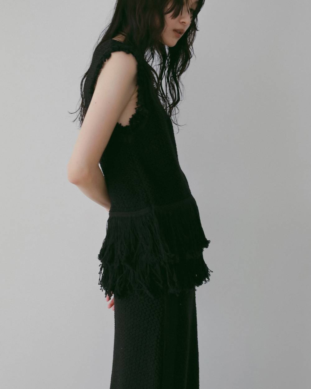 Fringe Knit Tanktop Fringe Knit Tanktop,フリンジ ニット タンクトップ,62610510,タンクトップ,タンク,ニット,トップス,フリンジデザイン,2WAY,ànuke,アンヌーク,lifes,ライフズ,26ss