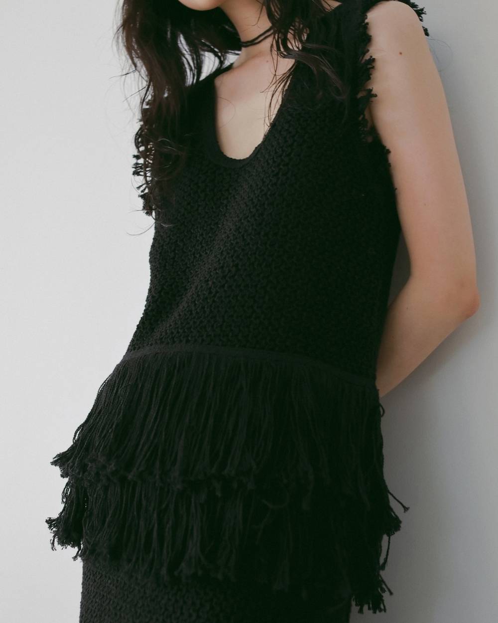 Fringe Knit Tanktop Fringe Knit Tanktop,フリンジ ニット タンクトップ,62610510,タンクトップ,タンク,ニット,トップス,フリンジデザイン,2WAY,ànuke,アンヌーク,lifes,ライフズ,26ss