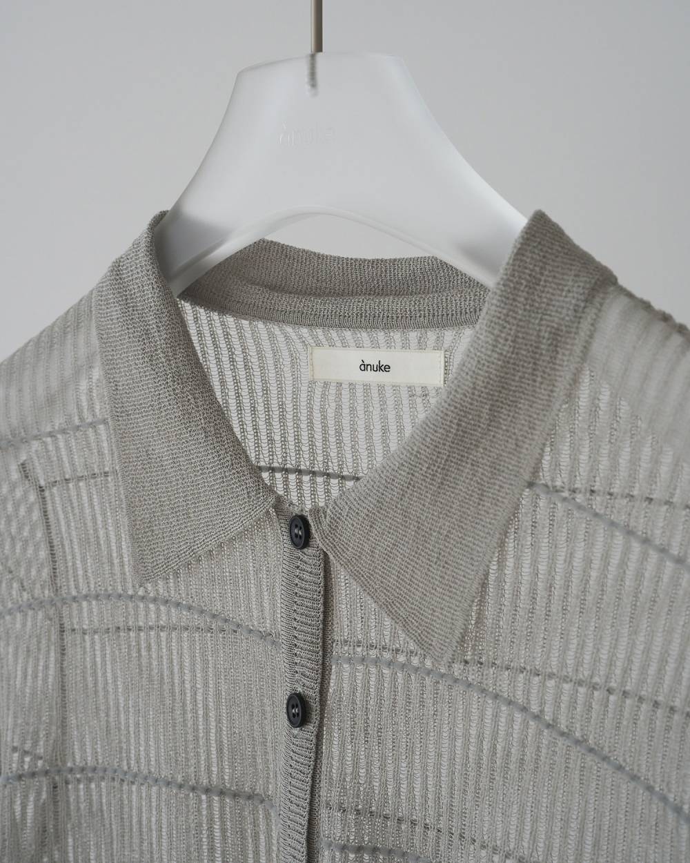 Sheerborder Knit Shirts Sheerborder Knit Shirts,シアーボーダー ニット シャツ,62610513,シャツ,ニット,ニットシャツ,ワイドボーダー柄,トップス,ボーダー,透け感,シアー,ànuke,アンヌーク,lifes,ライフズ,26ss