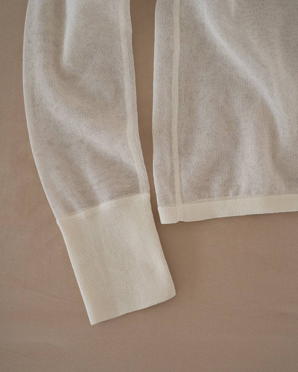 Sheer Henley Knit Sheer Henley Knit,シアー ヘンリー ニット,62610514,トップス,ニット,シアー,透け感,ニットトップス,ànuke,アンヌーク,lifes,ライフズ,26ss