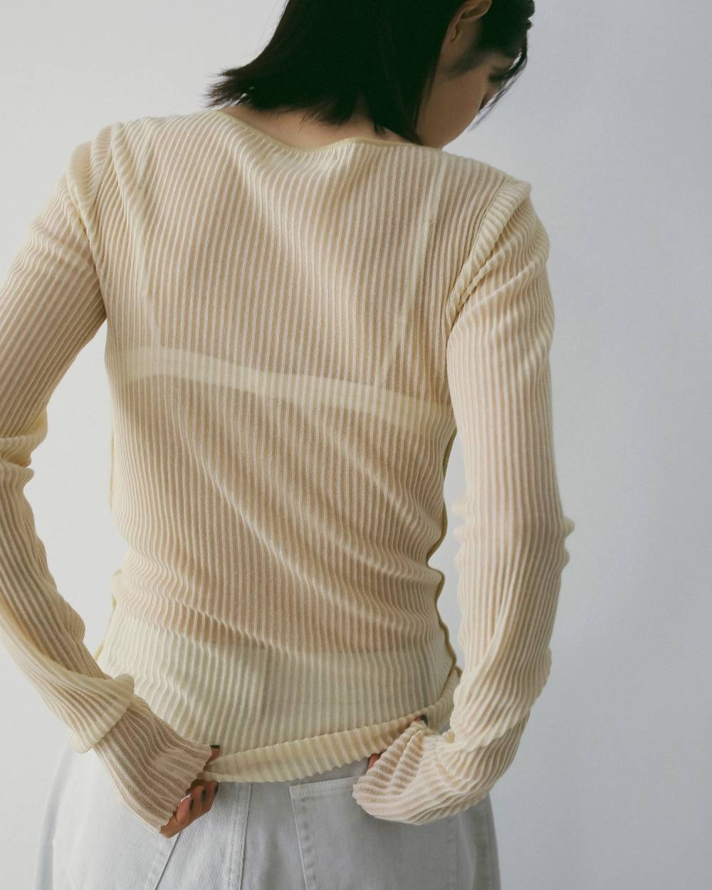 Sheer Stripe Knit Sheer Stripe Knit,シアー ストライプ ニット,62610515,トップス,ニット,ニットトップス,透け感,ストライプ,柄,ànuke,アンヌーク,lifes,ライフズ,26ss