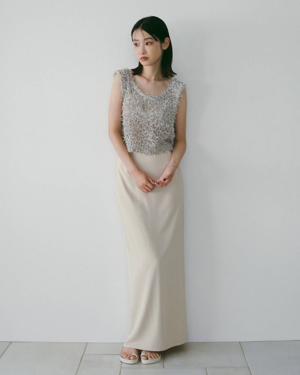 Mixyarn Knit Vest Mixyarn Knit Vest,ミックスヤーン ニット ベスト,62610519,トップス,ベスト,ニット,ニットトップス,ニットベスト,ノースリーブ,ànuke,アンヌーク,lifes,ライフズ,26ss