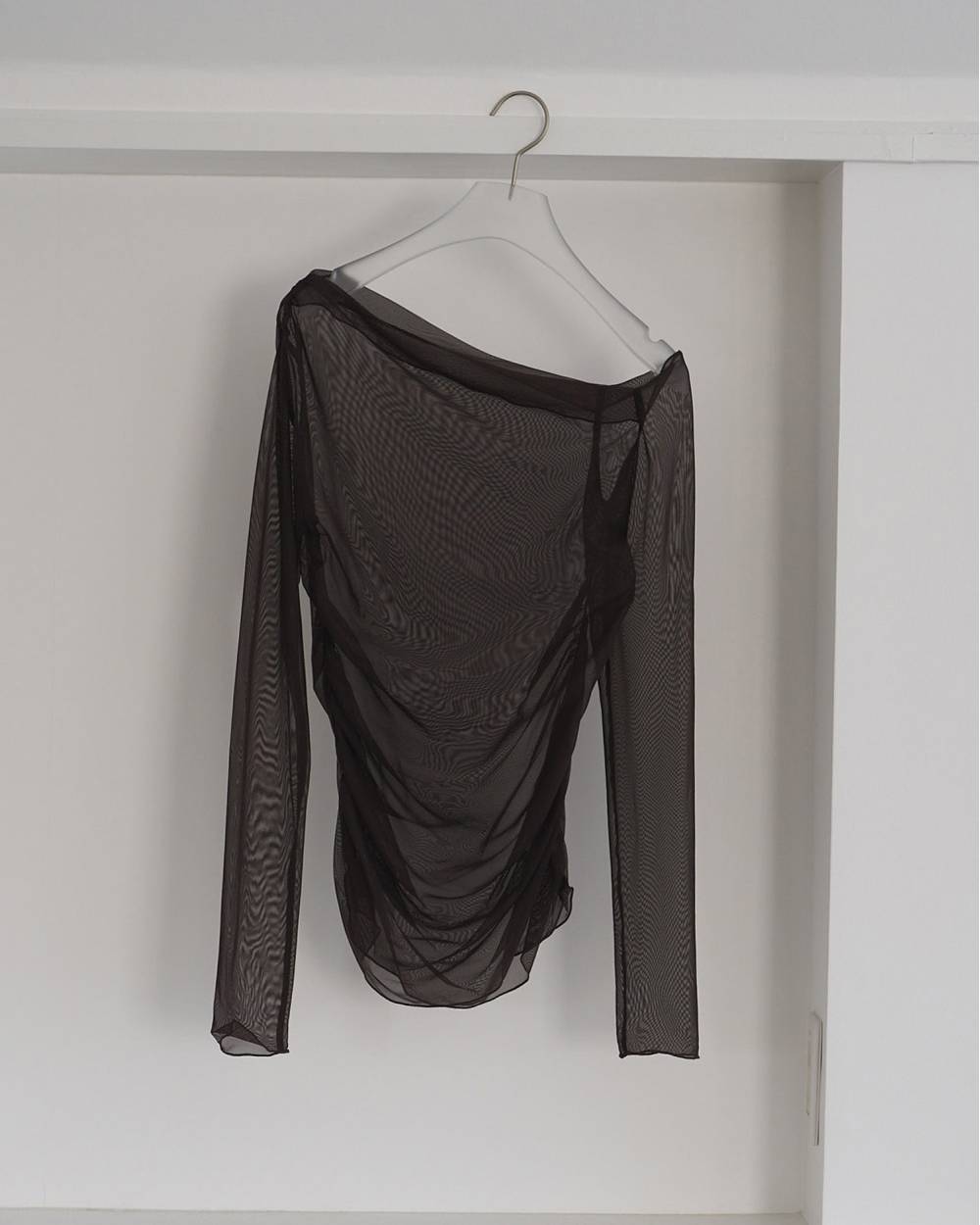 Sheer Offshoulder Tops Sheer Offshoulder Tops,シアー オフショルダー トップス,62610603,トップス,デザイントップス,きれいめ,透け感,シアー,オフショルダー,オフショル,ànuke,アンヌーク,lifes,ライフズ,26ss