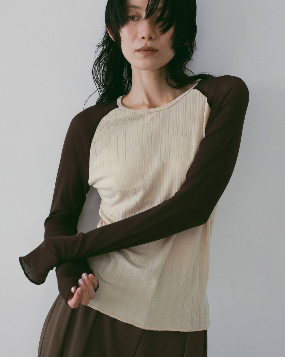 Sheer Raglan T-Shirts Sheer Raglan T-Shirts,シアー ラグラン Tシャツ,62610622,トップス,カットソー,ロンT,Tシャツ,ànuke,アンヌーク,lifes,ライフズ,26ss