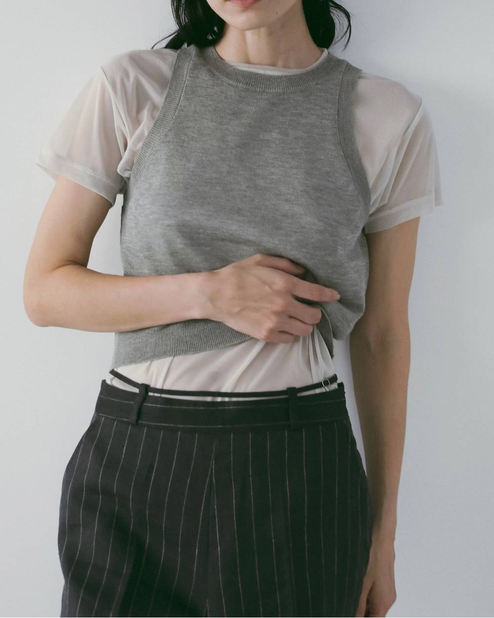 Sheer Tulle T-Shirts Sheer Tulle T-Shirts,シアー チュール Tシャツ,62610633,トップス,Tシャツ,半袖,カットソー,コンパクト,透け感,ànuke,アンヌーク,lifes,ライフズ,26ss