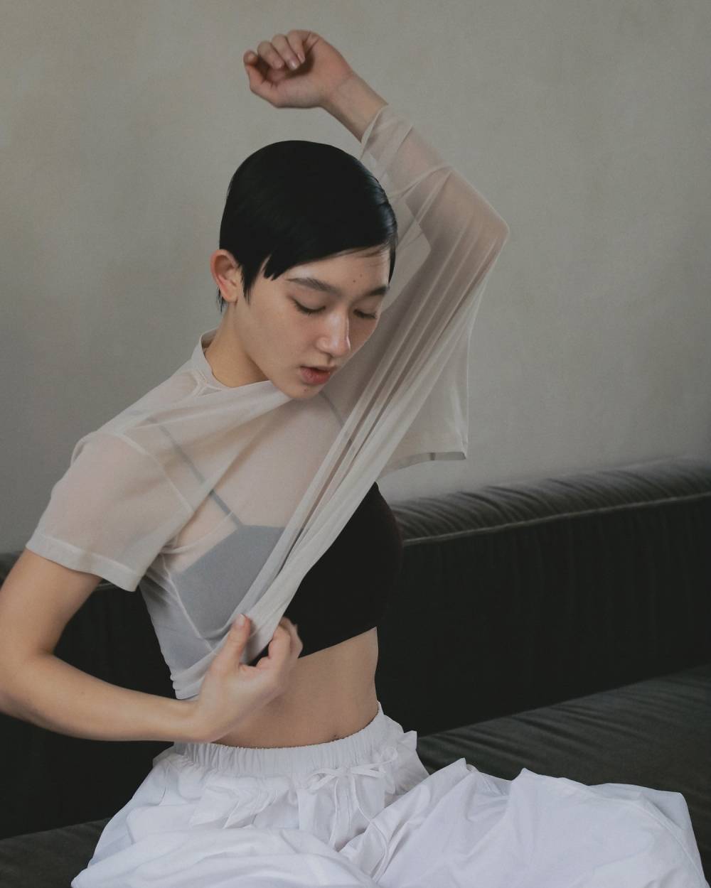 Sheer Tulle T-Shirts Sheer Tulle T-Shirts,シアー チュール Tシャツ,62610633,トップス,Tシャツ,半袖,カットソー,コンパクト,透け感,ànuke,アンヌーク,lifes,ライフズ,26ss