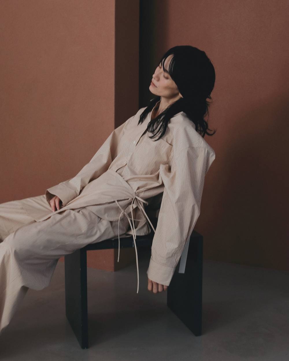 Stripe Layered Pants Stripe Layered Pants,ストライプ レイヤード パンツ,62610701,ボトム,パンツ,レイヤード,ストライプ柄,イージーパンツ,ラップスカート,ànuke,アンヌーク,lifes,ライフズ,26ss