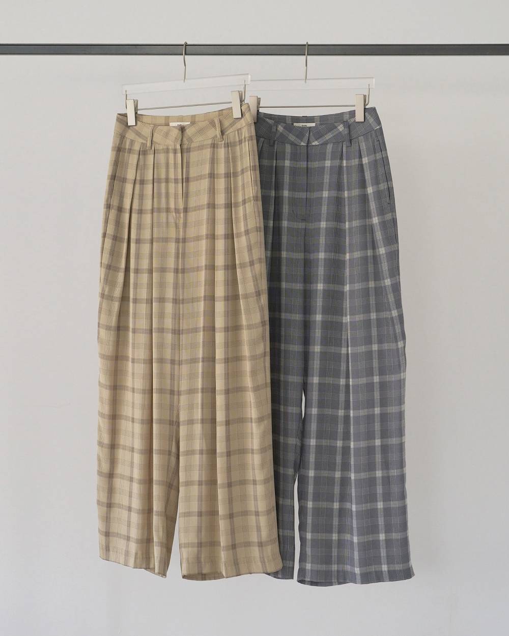 Check Daubletuck Pants Check Daubletuck Pants,チェック ダブルタック パンツ,62610702,ボトム,パンツ,ワイドパンツ,チェック柄,ànuke,アンヌーク,lifes,ライフズ,26ss