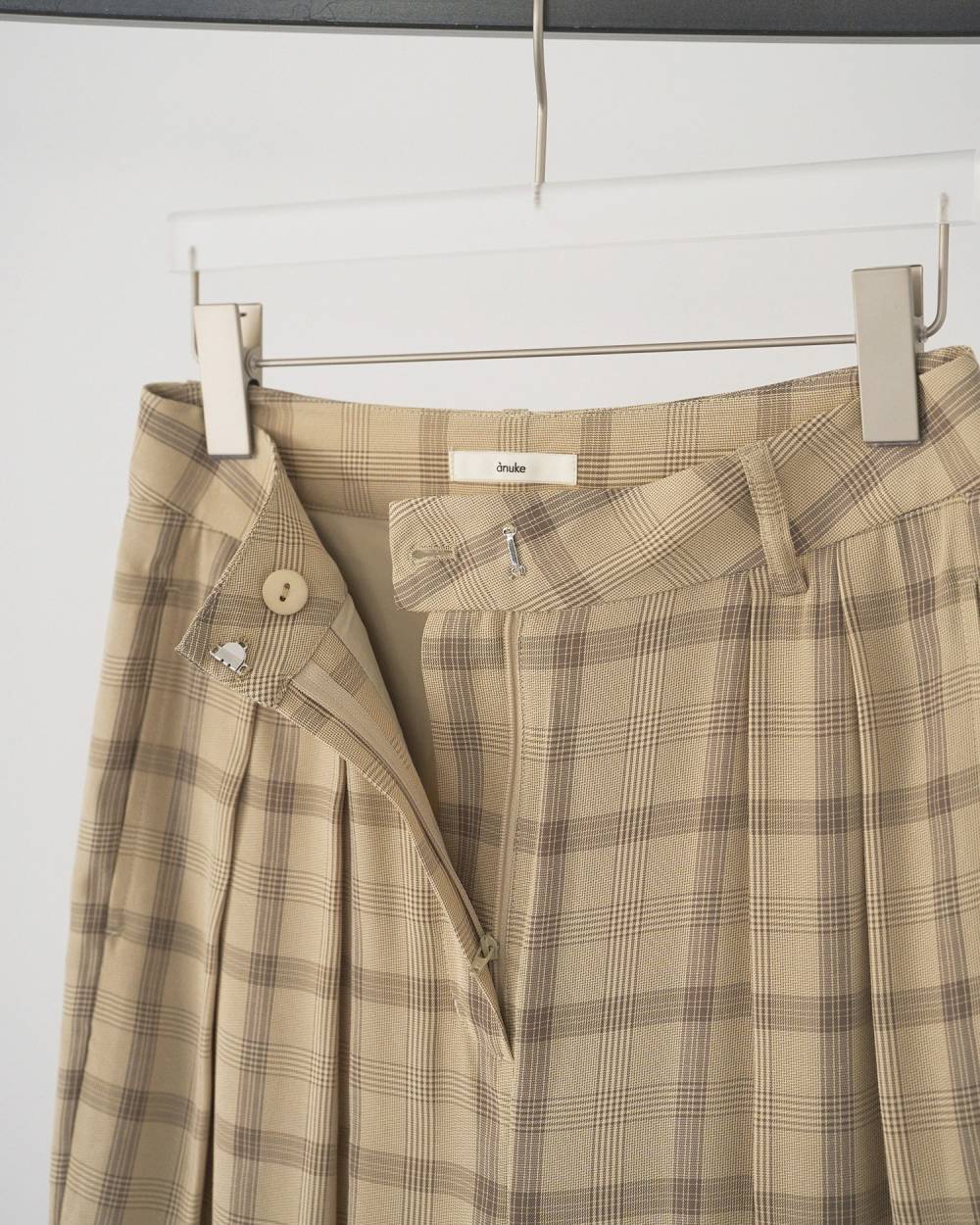 Check Daubletuck Pants Check Daubletuck Pants,チェック ダブルタック パンツ,62610702,ボトム,パンツ,ワイドパンツ,チェック柄,ànuke,アンヌーク,lifes,ライフズ,26ss