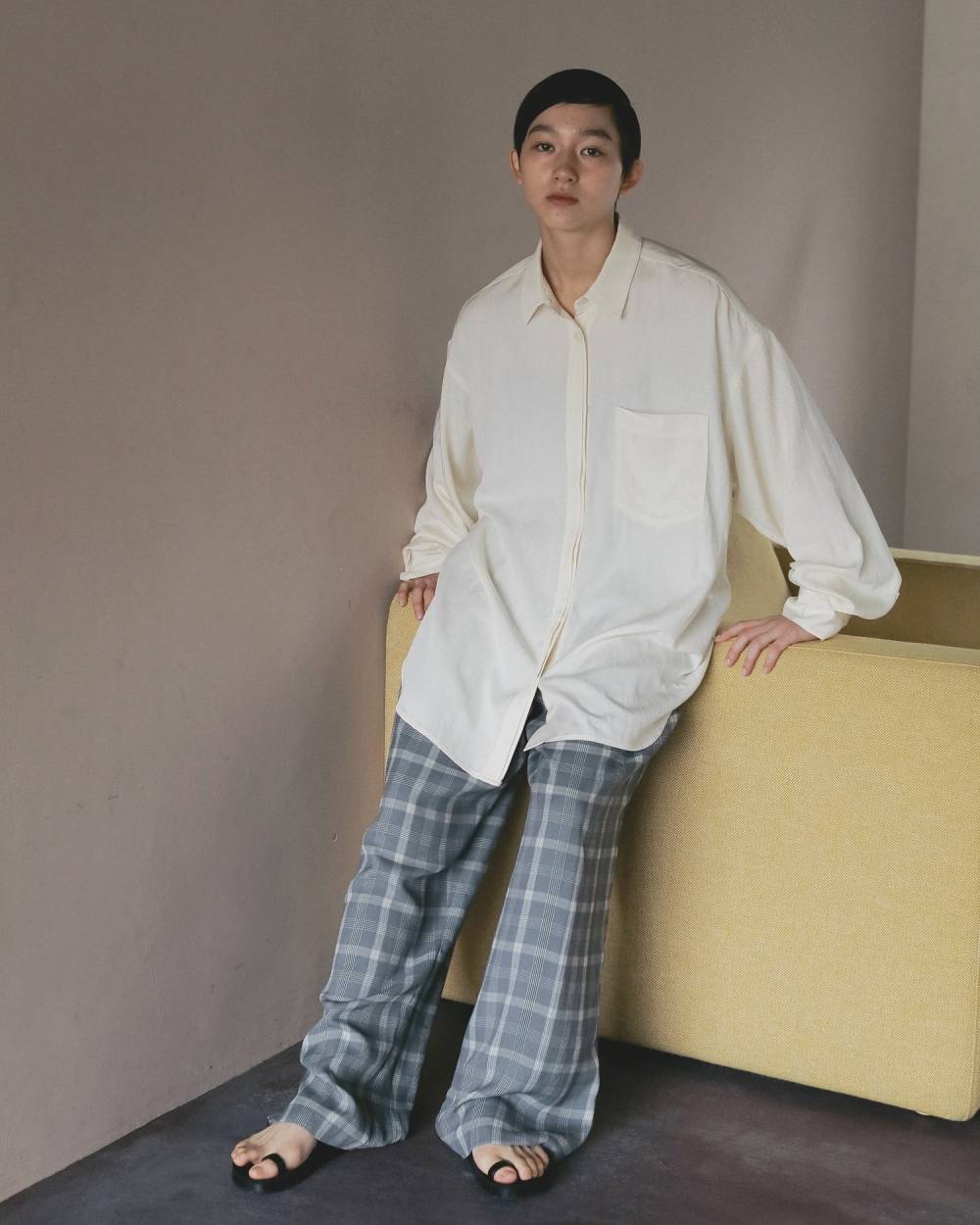 Check Daubletuck Pants Check Daubletuck Pants,チェック ダブルタック パンツ,62610702,ボトム,パンツ,ワイドパンツ,チェック柄,ànuke,アンヌーク,lifes,ライフズ,26ss