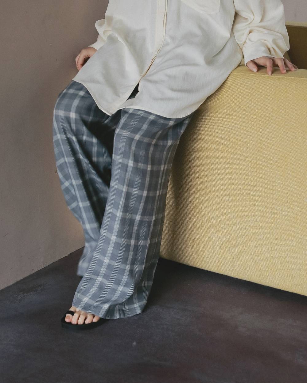 Check Daubletuck Pants Check Daubletuck Pants,チェック ダブルタック パンツ,62610702,ボトム,パンツ,ワイドパンツ,チェック柄,ànuke,アンヌーク,lifes,ライフズ,26ss