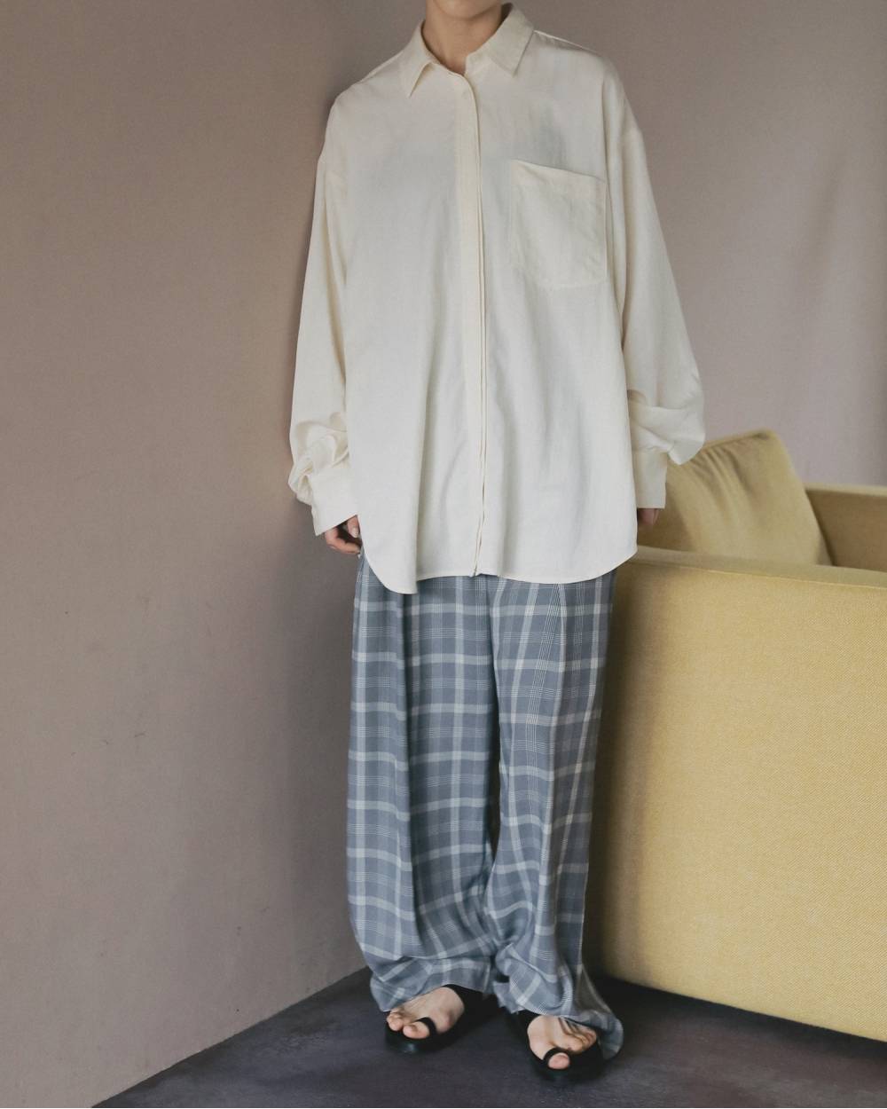 Check Daubletuck Pants Check Daubletuck Pants,チェック ダブルタック パンツ,62610702,ボトム,パンツ,ワイドパンツ,チェック柄,ànuke,アンヌーク,lifes,ライフズ,26ss