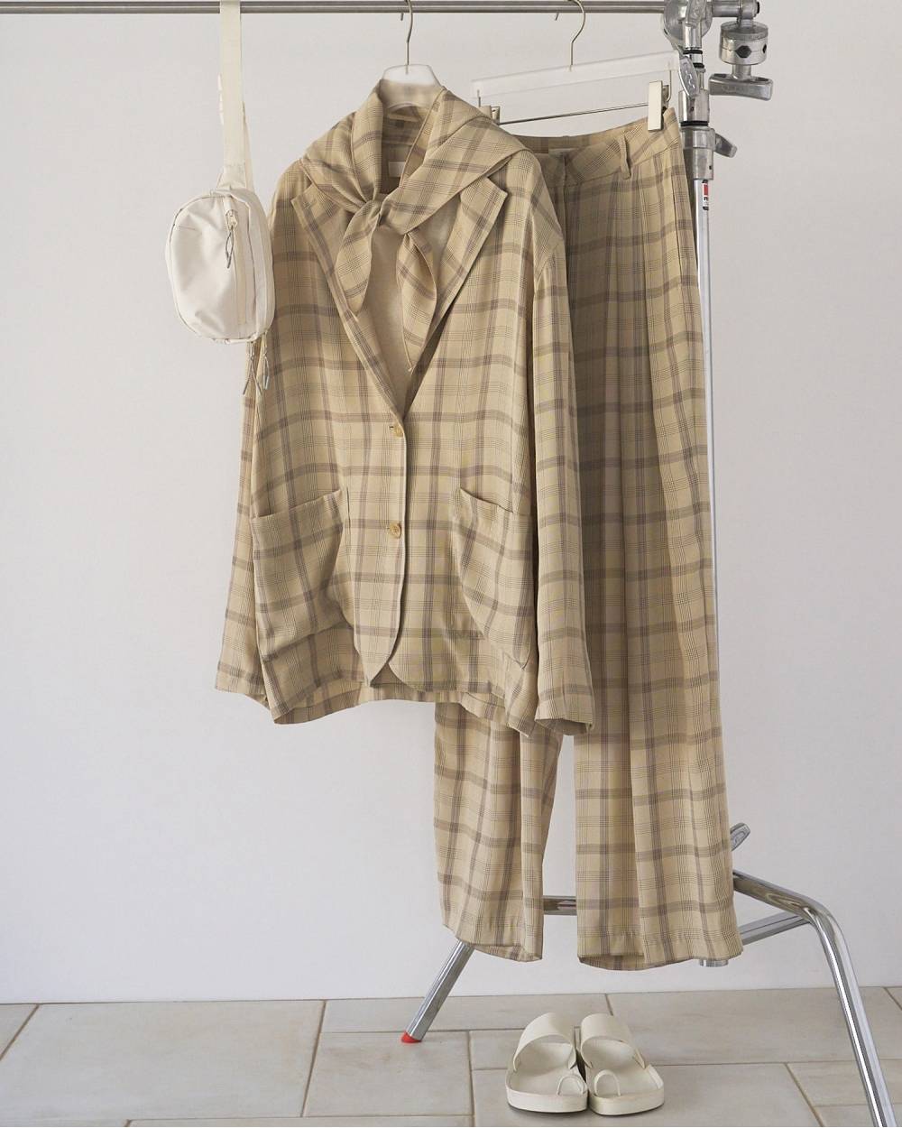 Check Daubletuck Pants Check Daubletuck Pants,チェック ダブルタック パンツ,62610702,ボトム,パンツ,ワイドパンツ,チェック柄,ànuke,アンヌーク,lifes,ライフズ,26ss