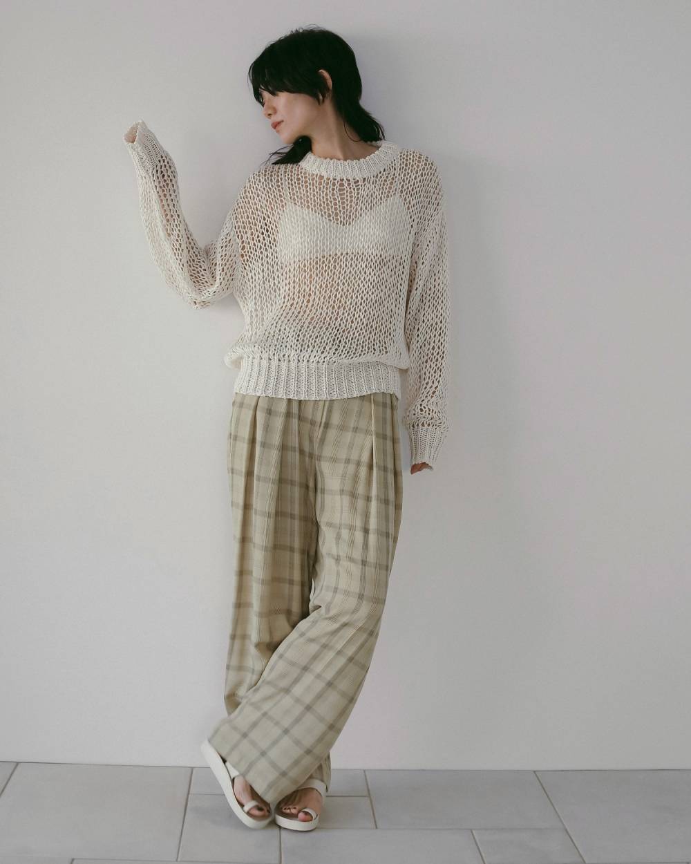 Check Daubletuck Pants Check Daubletuck Pants,チェック ダブルタック パンツ,62610702,ボトム,パンツ,ワイドパンツ,チェック柄,ànuke,アンヌーク,lifes,ライフズ,26ss