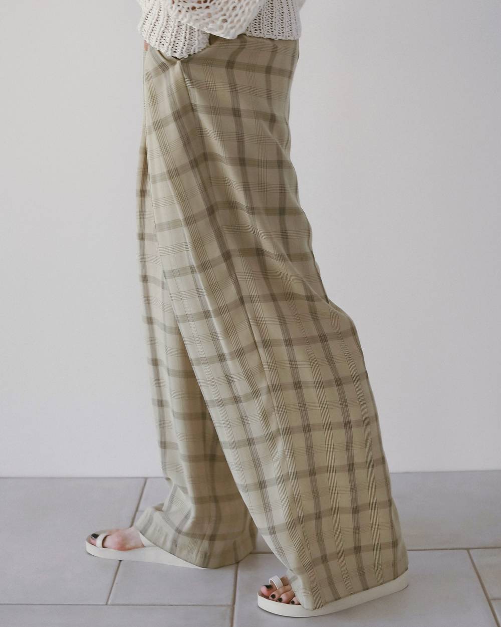 Check Daubletuck Pants Check Daubletuck Pants,チェック ダブルタック パンツ,62610702,ボトム,パンツ,ワイドパンツ,チェック柄,ànuke,アンヌーク,lifes,ライフズ,26ss