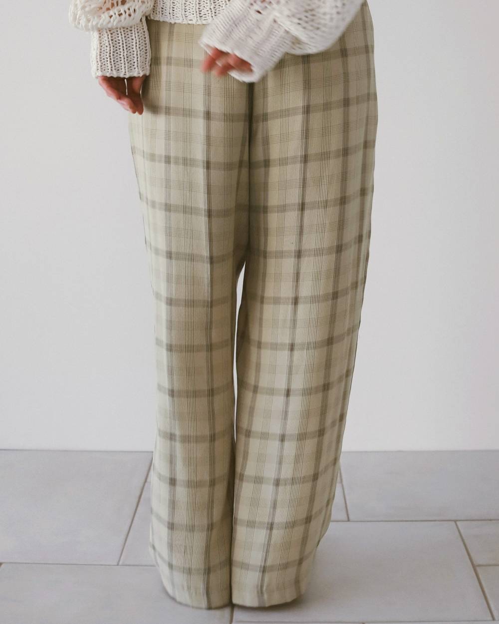 Check Daubletuck Pants Check Daubletuck Pants,チェック ダブルタック パンツ,62610702,ボトム,パンツ,ワイドパンツ,チェック柄,ànuke,アンヌーク,lifes,ライフズ,26ss