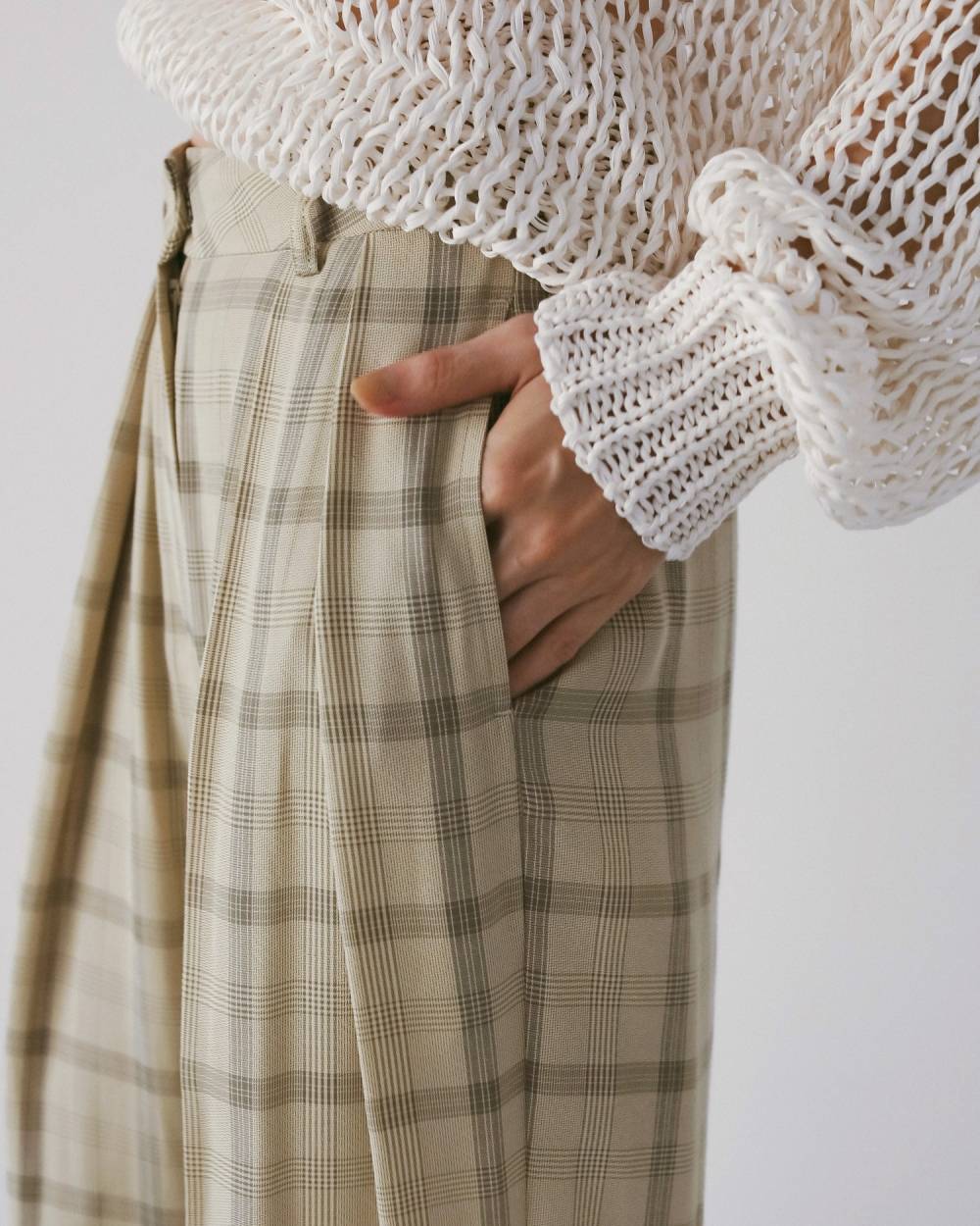 Check Daubletuck Pants Check Daubletuck Pants,チェック ダブルタック パンツ,62610702,ボトム,パンツ,ワイドパンツ,チェック柄,ànuke,アンヌーク,lifes,ライフズ,26ss