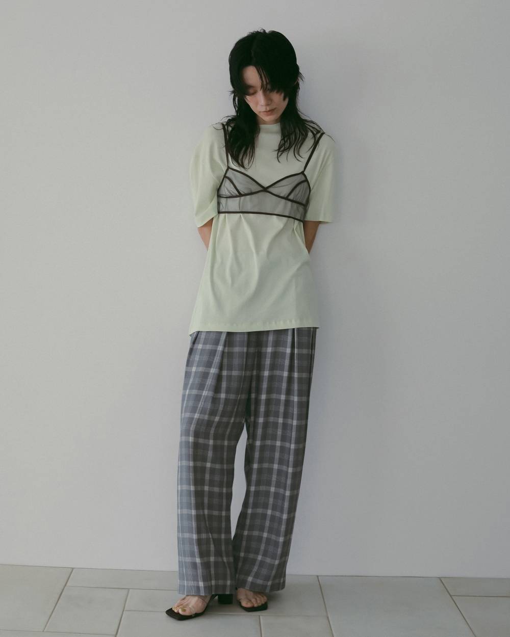 Check Daubletuck Pants Check Daubletuck Pants,チェック ダブルタック パンツ,62610702,ボトム,パンツ,ワイドパンツ,チェック柄,ànuke,アンヌーク,lifes,ライフズ,26ss