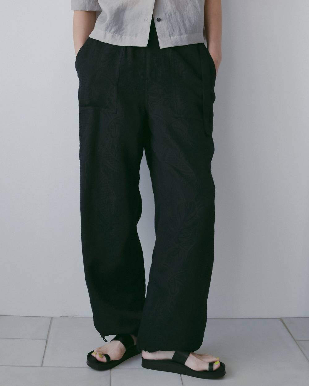 Jacquard Drawstring Pants Jacquard Drawstring Pants,ジャガード ドロストリング パンツ,62610707,ボトム,パンツ,ラフパンツ,ジャカード素材,ànuke,アンヌーク,lifes,ライフズ,26ss