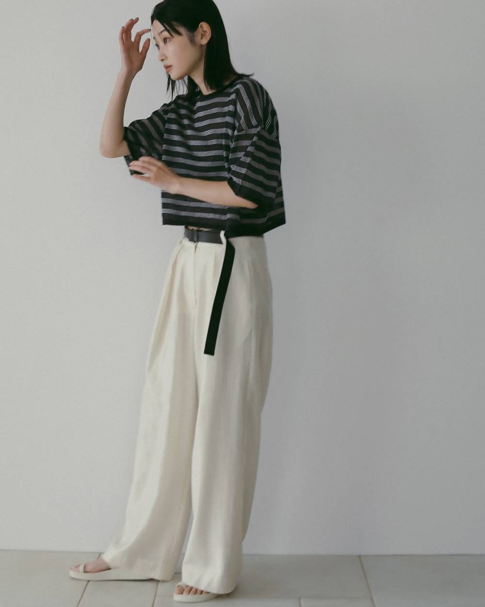 Sheer Tuck Pants Sheer Tuck Pants,シアー タック パンツ,62610717,ボトム,パンツ,タックパンツ,シアー素材,ワイドシルエット,ワイド,ànuke,アンヌーク,lifes,ライフズ,26ss