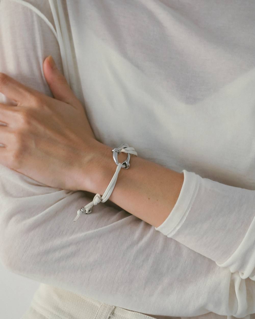 Metal x Leather Bracelet Metal x Leather Bracelet,メタル×レザーブレスレット,62610907,ブレスレット,レザーブレスレット,アクセサリー,アクセ,ànuke,アンヌーク,lifes,ライフズ,26ss