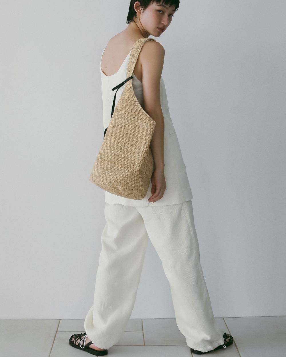 Raffia Tote Bag Raffia Tote Bag,ラフィア トート バック,62611003,バック,トート,トートバック,ワンショルダー,小物,ànuke,アンヌーク,lifes,ライフズ,26ss