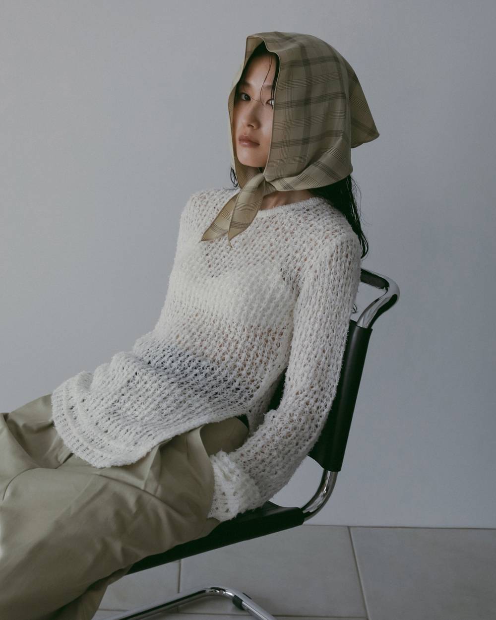 Check Scarf Check Scarf,チェック スカーフ,62611018,スカーフ,チェック柄,三角形,ヘアアクセ,ànuke,アンヌーク,lifes,ライフズ,26ss