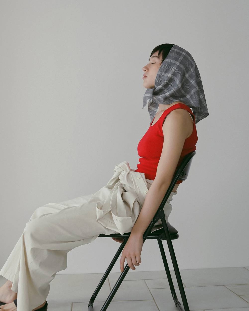 Check Scarf Check Scarf,チェック スカーフ,62611018,スカーフ,チェック柄,三角形,ヘアアクセ,ànuke,アンヌーク,lifes,ライフズ,26ss