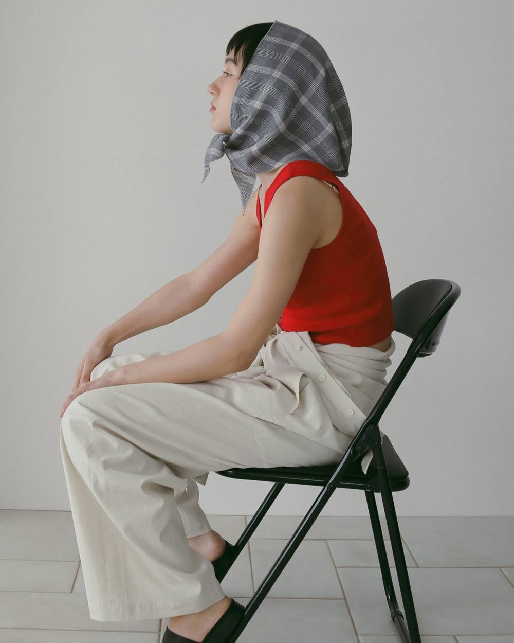 Check Scarf Check Scarf,チェック スカーフ,62611018,スカーフ,チェック柄,三角形,ヘアアクセ,ànuke,アンヌーク,lifes,ライフズ,26ss