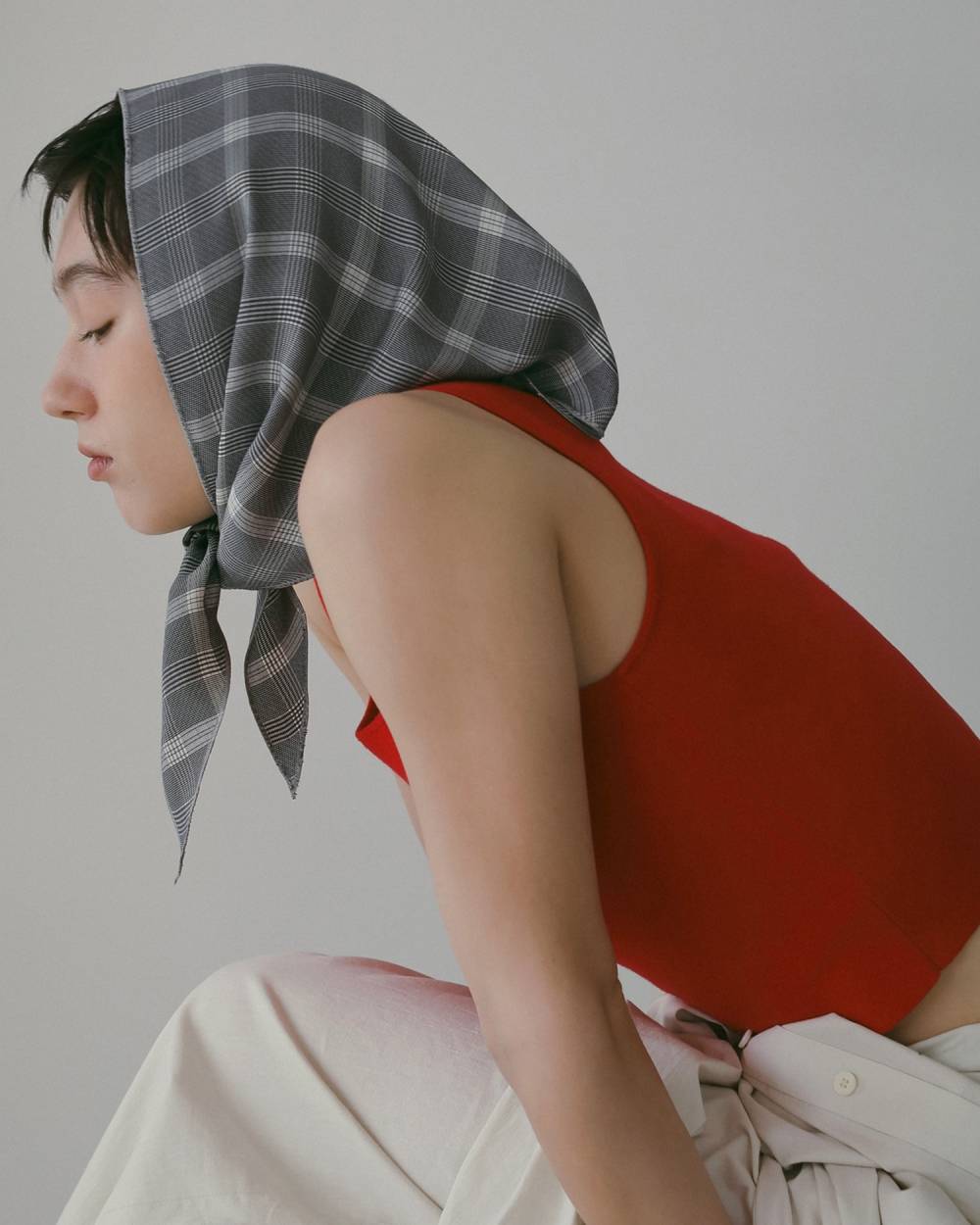 Check Scarf Check Scarf,チェック スカーフ,62611018,スカーフ,チェック柄,三角形,ヘアアクセ,ànuke,アンヌーク,lifes,ライフズ,26ss