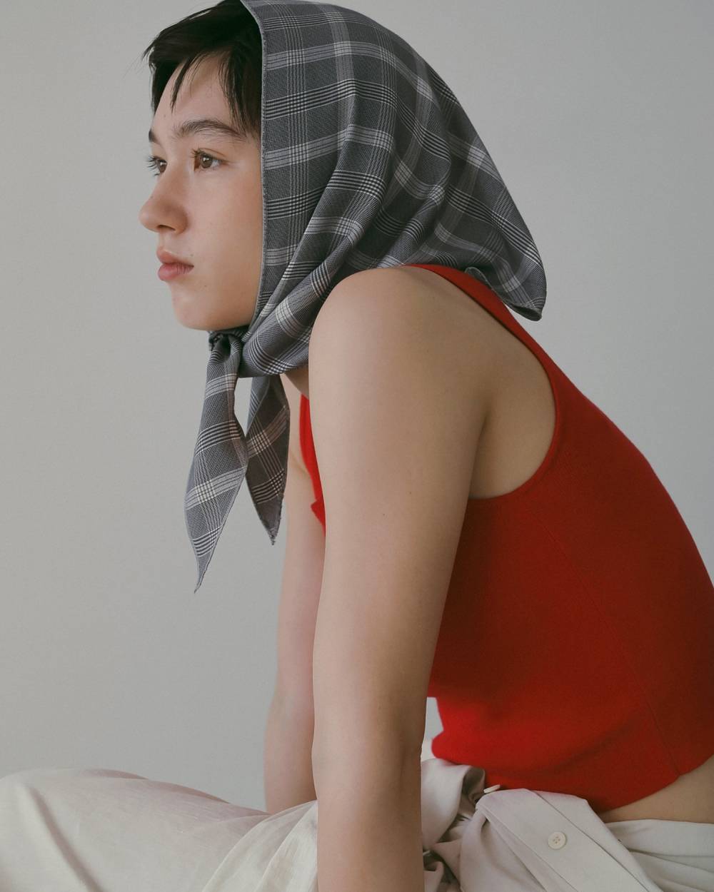 Check Scarf Check Scarf,チェック スカーフ,62611018,スカーフ,チェック柄,三角形,ヘアアクセ,ànuke,アンヌーク,lifes,ライフズ,26ss