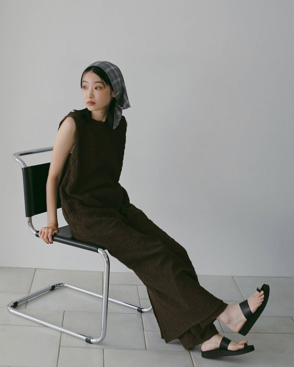 Check Scarf Check Scarf,チェック スカーフ,62611018,スカーフ,チェック柄,三角形,ヘアアクセ,ànuke,アンヌーク,lifes,ライフズ,26ss