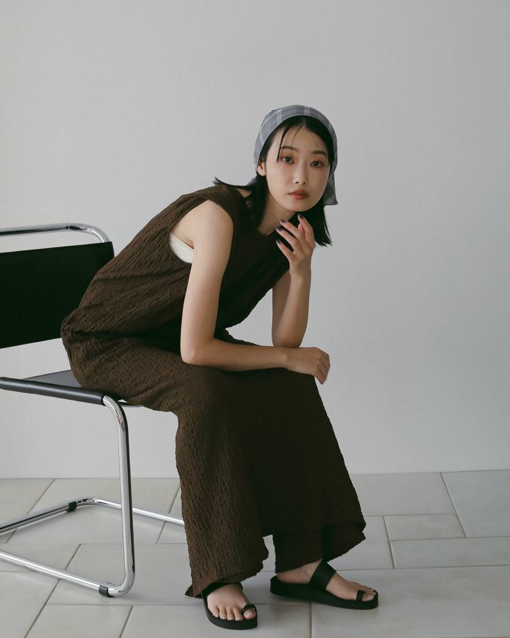 Check Scarf Check Scarf,チェック スカーフ,62611018,スカーフ,チェック柄,三角形,ヘアアクセ,ànuke,アンヌーク,lifes,ライフズ,26ss