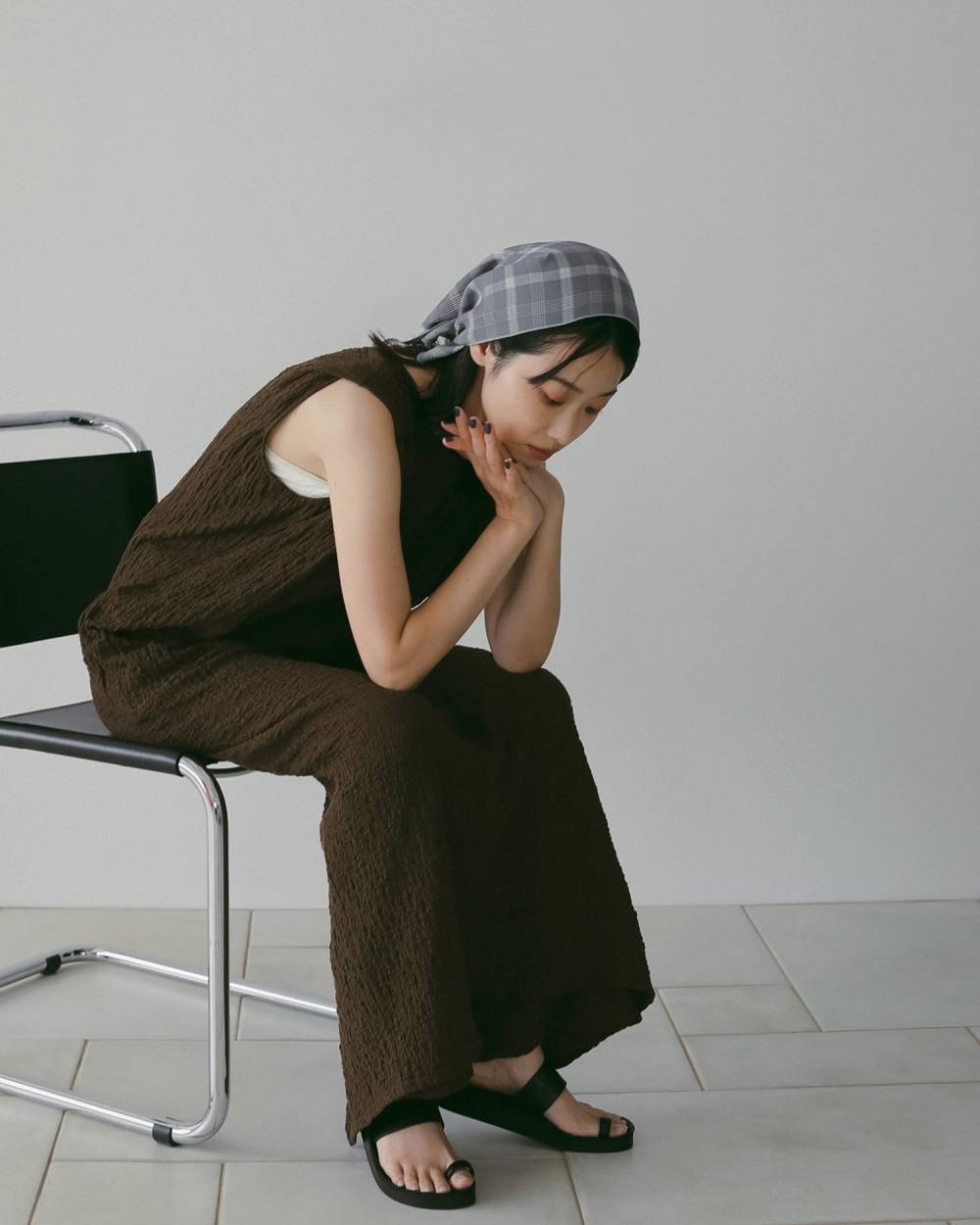 Check Scarf Check Scarf,チェック スカーフ,62611018,スカーフ,チェック柄,三角形,ヘアアクセ,ànuke,アンヌーク,lifes,ライフズ,26ss