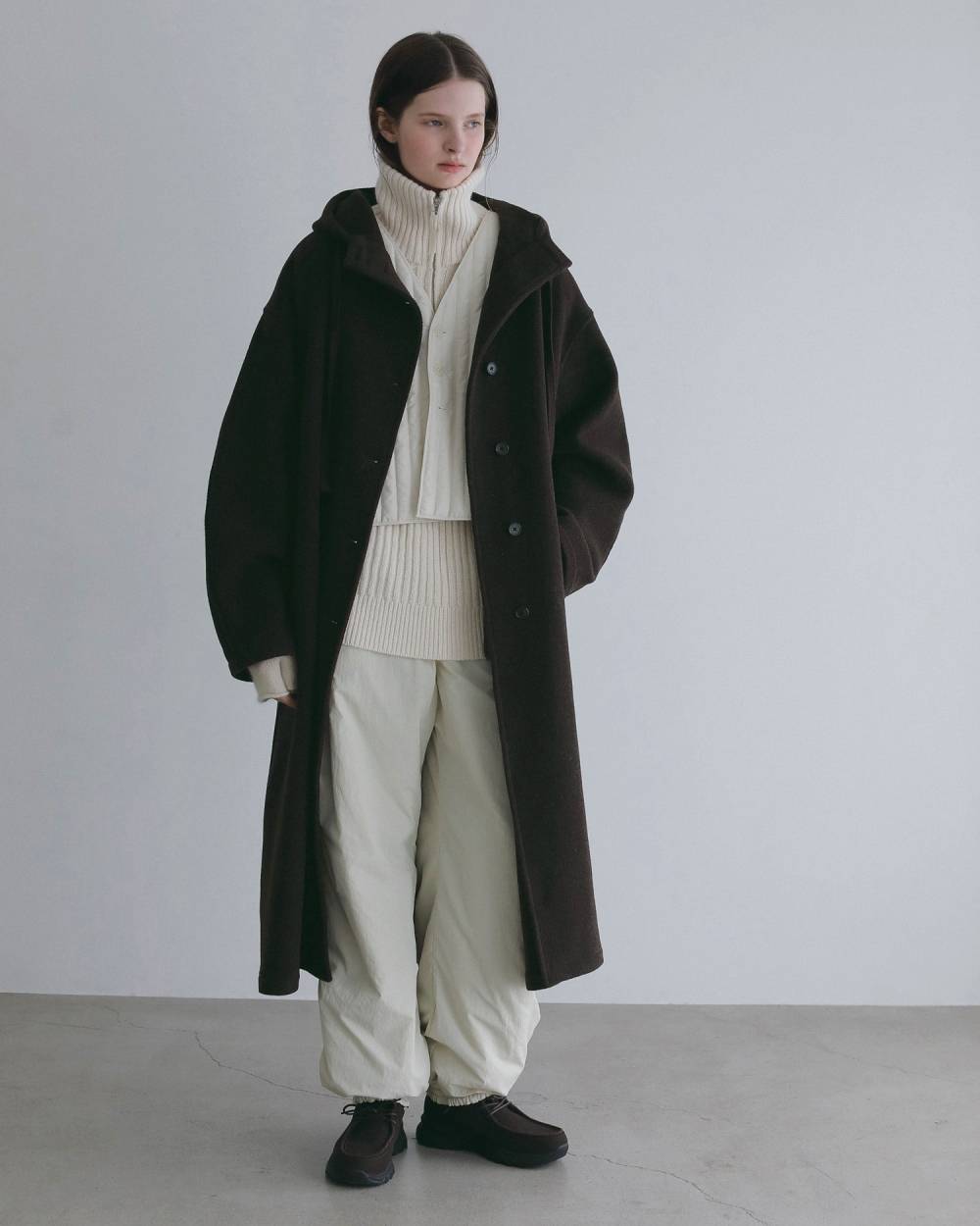 Wool Hoodie Coat Wool Hoodie Coat,ウール フーディー コート,62620001,アウター,コート,フーディーコート,ànuke,アンヌーク,lifes,ライフズ,26fall,26aw