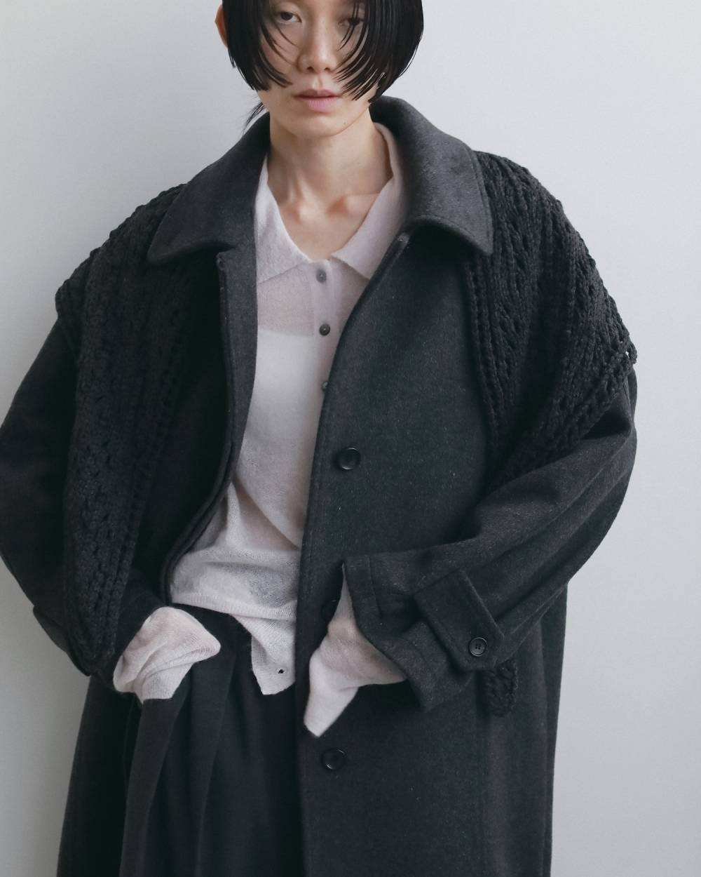 Soutiencollar Over Coat Soutiencollar Over Coat,ステンカラー オーバー コート,62620003,アウター,コート,ステンカラーコート,ロングコート,ànuke,アンヌーク,lifes,ライフズ,26fall,26aw