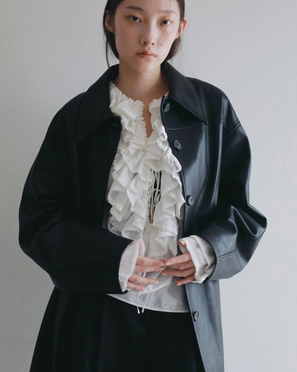 Ecoleather Over Jacket Ecoleather Over Jacket,エコレザー オーバー ジャケット,62620105,アウター,ジャケット,JK,羽織,ànuke,アンヌーク,lifes,ライフズ,26ss,26fall,26aw